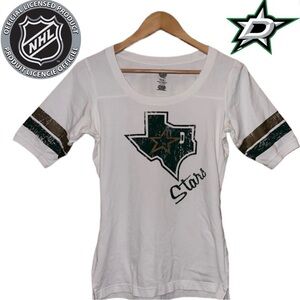 NHL Dallas Stars White and Green Short Sleeve Tee